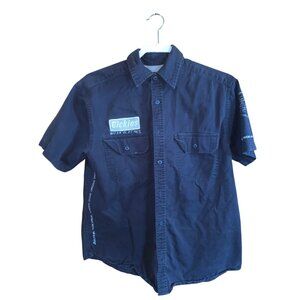 Dickies Mens Short-Sleeve Work Shirt Navy Blue M Cotton